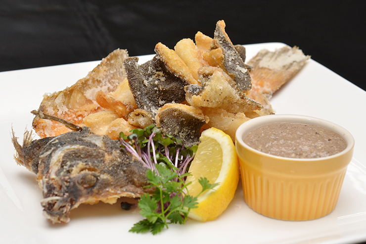 マコガレイのから揚げ タプナードソース 広島酔心調理製菓専門学校